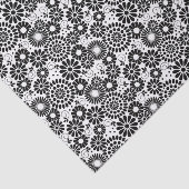 Retro Black and White Chic Folk Flowers Pattern 薄葉紙 (詳細)