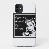 Retro black and white design with the phrase “Coff Case-Mate iPhoneケース (裏面)