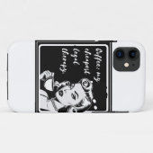 Retro black and white design with the phrase “Coff Case-Mate iPhoneケース (裏面(横))