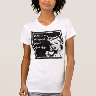 Retro black and white design with the phrase “Coff Tシャツ