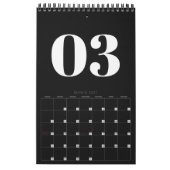 Retro Black and White No Photo 2026 カレンダー (3月 2027)