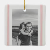 Retro Black and White Sibling Christmas Holiday セラミックオーナメント (裏面)