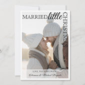 Retro Black Calligraphy Married Little Christmas シーズンカード (正面)