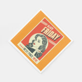 Retro Black Friday Pop Art Pin-Up Girl スタンダードランチョンナプキン (角)