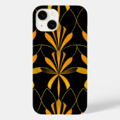 Retro Black Gold Floral Pattern iPhone Case Case-Mate iPhoneケース (裏面)