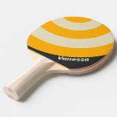 Retro Black Sun Circle Stripe with Name 卓球ラケット (正面アングル)