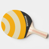 Retro Black Sun Circle Stripe with Name 卓球ラケット (横)