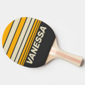 Retro Black Sun Horizon Striping with Name 卓球ラケット (横)