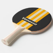 Retro Black Sun Pin Stripes with Name 卓球ラケット (正面アングル)