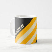 Retro Black Sun Stripes with Name コーヒーマグカップ (正面左)