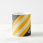 Retro Black Sun Stripes with Name コーヒーマグカップ (中央)