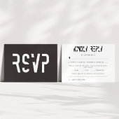 Retro Black & White 70s Reception Wedding 出欠カード
