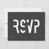 Retro Black & White 70s Reception Wedding 出欠カード (裏面)