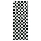 Retro Black White Checkered Santa Claus Christmas  ワインギフトバッグ (裏面)