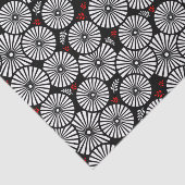 Retro black white flowers Tie 薄葉紙 (詳細)