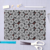 Retro black white flowers Tie 薄葉紙 (クラフト)