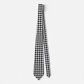 Retro Black White Houndstooth Weaving Pattern ネクタイ (正面)