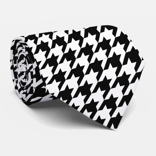 Retro Black White Houndstooth Weaving Pattern ネクタイ (ロール)
