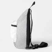Retro black white lines Abstract minimal Monogram  スリングバッグ (右)