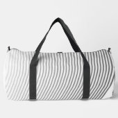Retro black white lines Abstract minimal Monogram  ダッフルバッグ (正面)