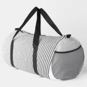 Retro black white lines Abstract minimal Monogram  ダッフルバッグ (右コーナー)