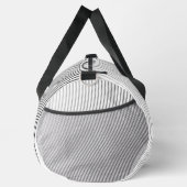 Retro black white lines Abstract minimal Monogram  ダッフルバッグ (右)