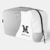 Retro black white lines Abstract minimal Monogram  ドップキット (右コーナー)