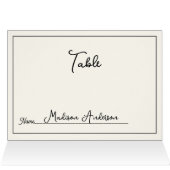 Retro Black White  Wedding Place Card (内部横(上))