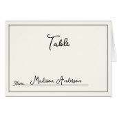 Retro Black White  Wedding Place Card (正面横)