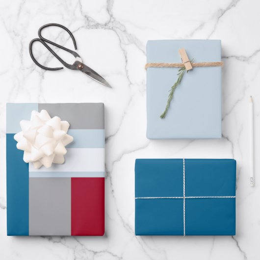 Retro Block Design 4 ラッピングペーパーシート (正面)