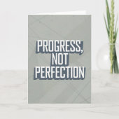 Retro Block Letter "Progress Not Perfection" card カード (正面)