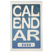 Retro Block Letter Wall Calendar, Minimalist 2026 カレンダー (カバー)