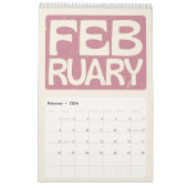 Retro Block Letter Wall Calendar, Minimalist 2026 カレンダー (2月 2026)