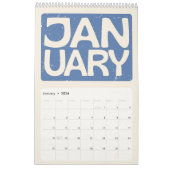Retro Block Letter Wall Calendar, Minimalist 2026 カレンダー (1月 2026)