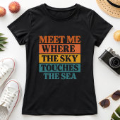 Retro Block “Sky Touches the Sea”, Summer Vacation Tシャツ