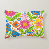 Retro Bloom Floral アクセントクッション (正面)