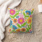 Retro Bloom Floral  クッション (ブランケット)