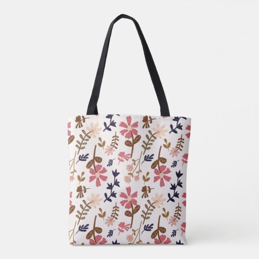Retro Bloom Floral Pattern トートバッグ (裏面)