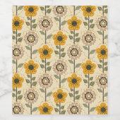 Retro Bloom Harmony ワインラベル (シングルラベル)