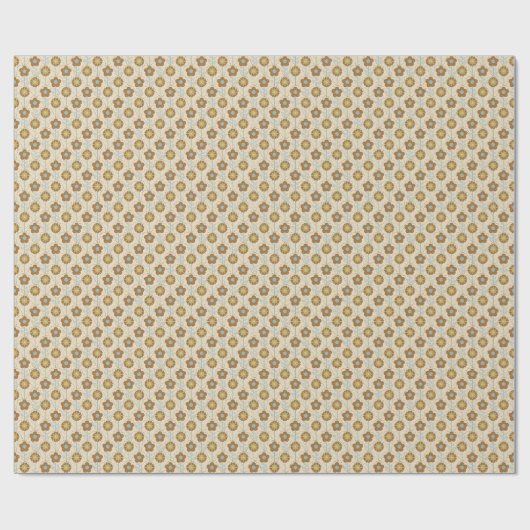 Retro Bloom Harmony Baby Blue Mustard ラッピングペーパー (フラット)