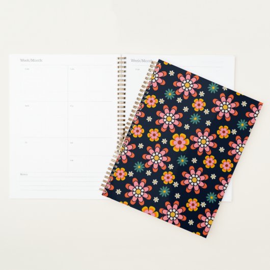 Retro Bloom Harmony Notebook プランナー手帳 (ディスプレー)