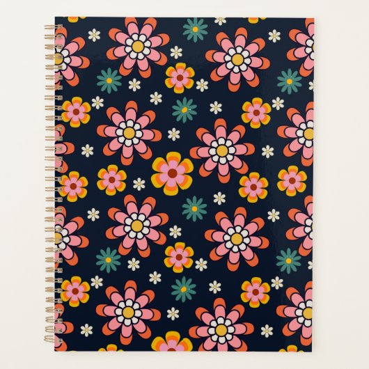 Retro Bloom Harmony Notebook プランナー手帳 (正面)