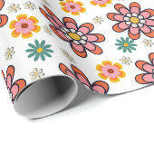 Retro Bloom Pop Wrapping Paper ラッピングペーパー (ロールコーナー)