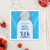 Retro Blue 70s Disco Dancing Queen Bridal Shower スタンダードランチョンナプキン (インサイチュ)