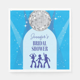 Retro Blue 70s Disco Dancing Queen Bridal Shower スタンダードランチョンナプキン