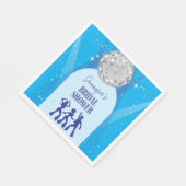 Retro Blue 70s Disco Dancing Queen Bridal Shower スタンダードランチョンナプキン (角)