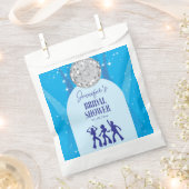 Retro Blue 70s Disco Dancing Queen Bridal Shower フェイバーバッグ (クリップ留めされた状態)