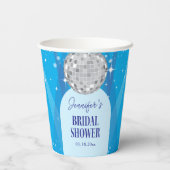 Retro Blue 70s Disco Dancing Queen Bridal Shower 紙コップ (裏面)