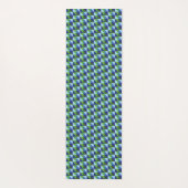 Retro Blue and Green Geometric Triangles ヨガマット (裏面)