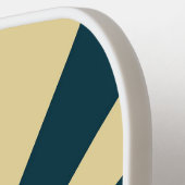 Retro Blue &Beige Stripes  Script Minimalist Name ピックルボールラケット (左詳細)